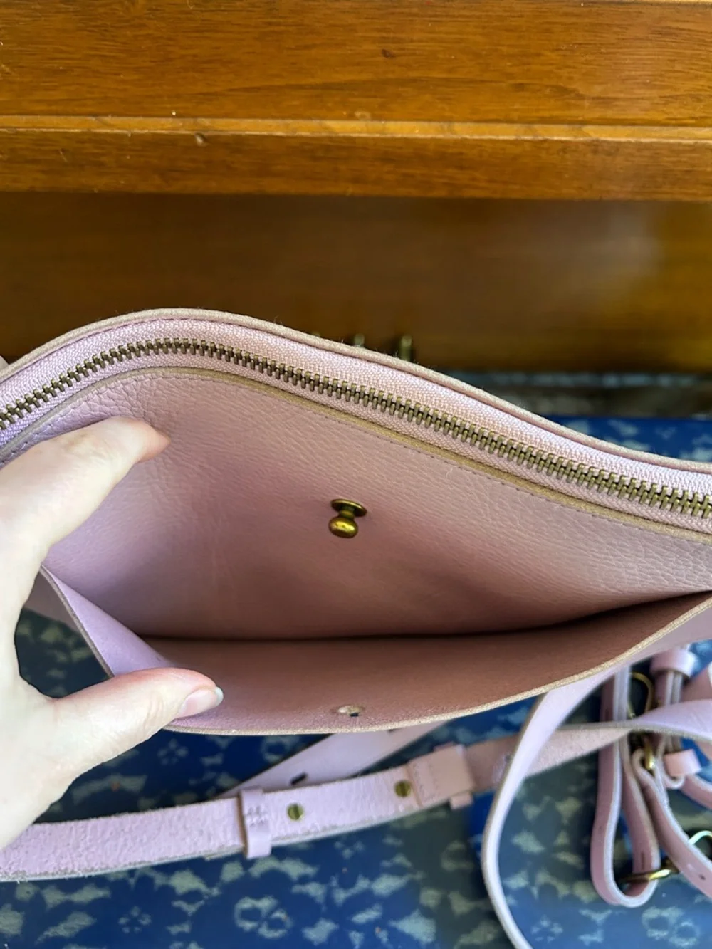 Madewell Transport Shoulder Crossbody Leather Bag Warm Thistle - Picture 7 of 11